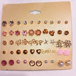 Gorgeous Variety of Fashion Post Earrings 25 Pairs New In Package Boutique